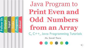 Java Program to Print Even and Odd Numbers from an Array | SonaliThore | LLAGT #LLAGT