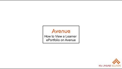 How to View a Learner ePortfolio on Avenue 4 5   Video Tutorial