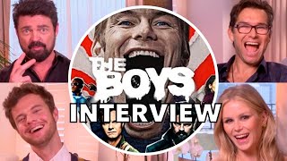 THE BOYS Cast Interview | Karl Urban, Antony Starr, Jack Quaid, Erin Moriarty, Karen Fukuhara