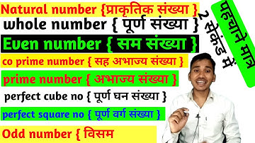 Number System/Natural Numbers/Whole Numbers/Integers/Composite numbers/Prime Numbers/Odd/Even number
