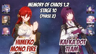 Himeko Mono Fire w/ SW & Kafka DoT Team Memory of Chaos Stage 10 (3 Stars) | Honkai Star Rail