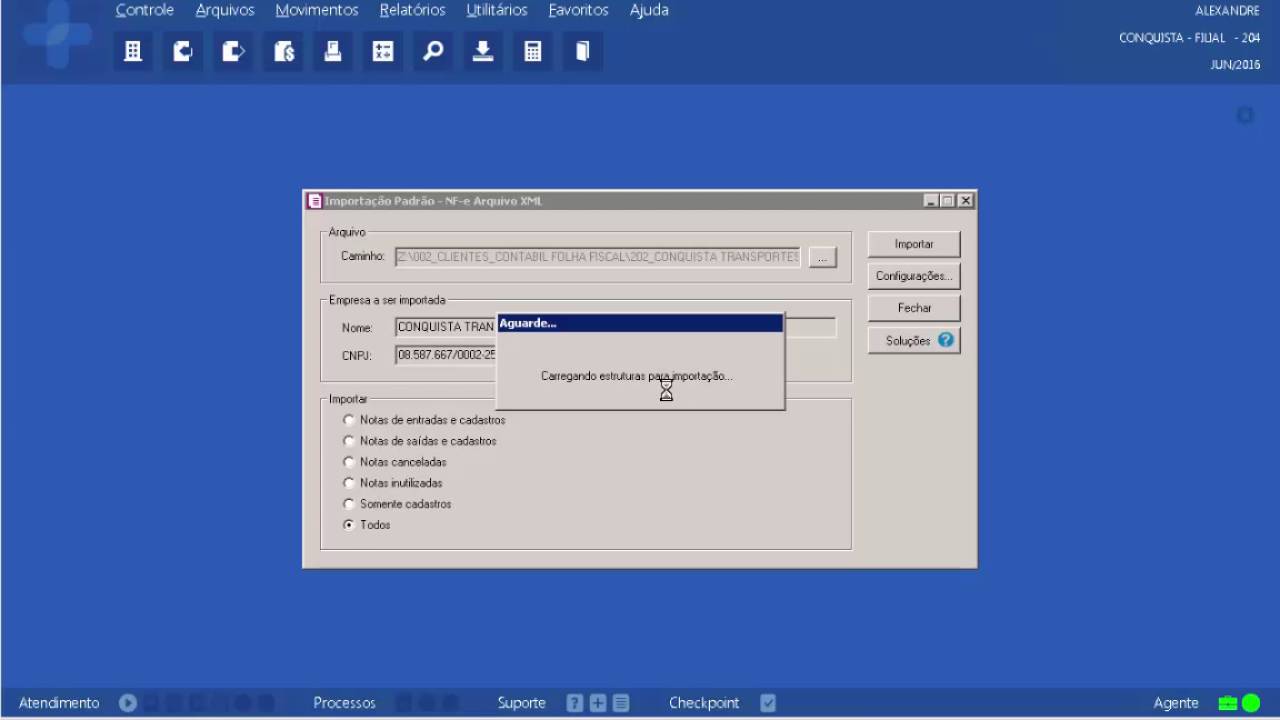 #02 - EF - IMPORTAR NFe com XML - DOMINIO SISTEMAS