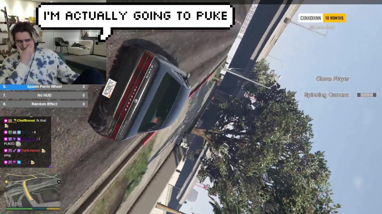 xQc Almost Pukes while Playing GTA V Chaos Mod - YouTube