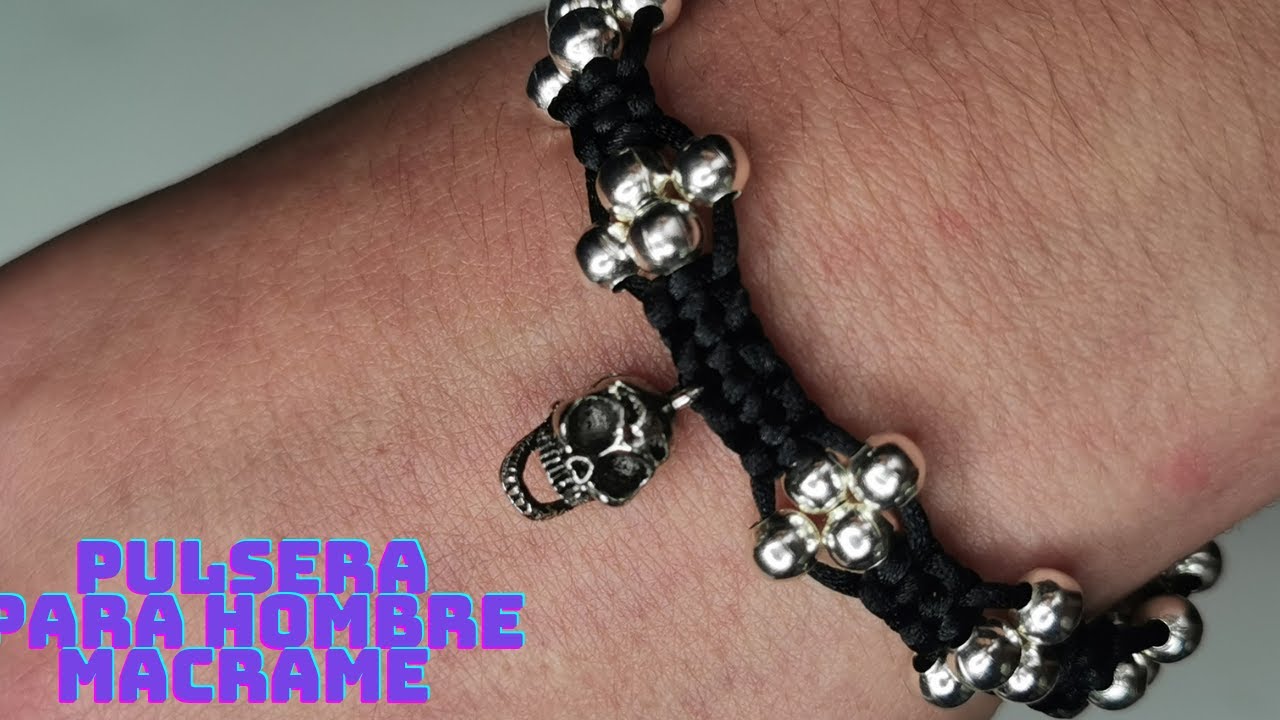 Como hacer una pulsera para caballero. How to make a bracelet for men.