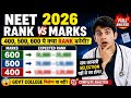NEET 2026 Expected Rank vs Marks | 400, 500, 600 Score par Rank &amp; Govt College Chances #neet