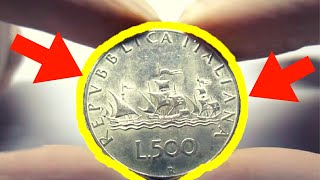 MOST VALUABLE RARE 500 LIRE ITALIAN COINS - numismatics