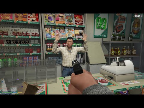 GTA 5 - First Person Store Robbery + Ten Star Escape