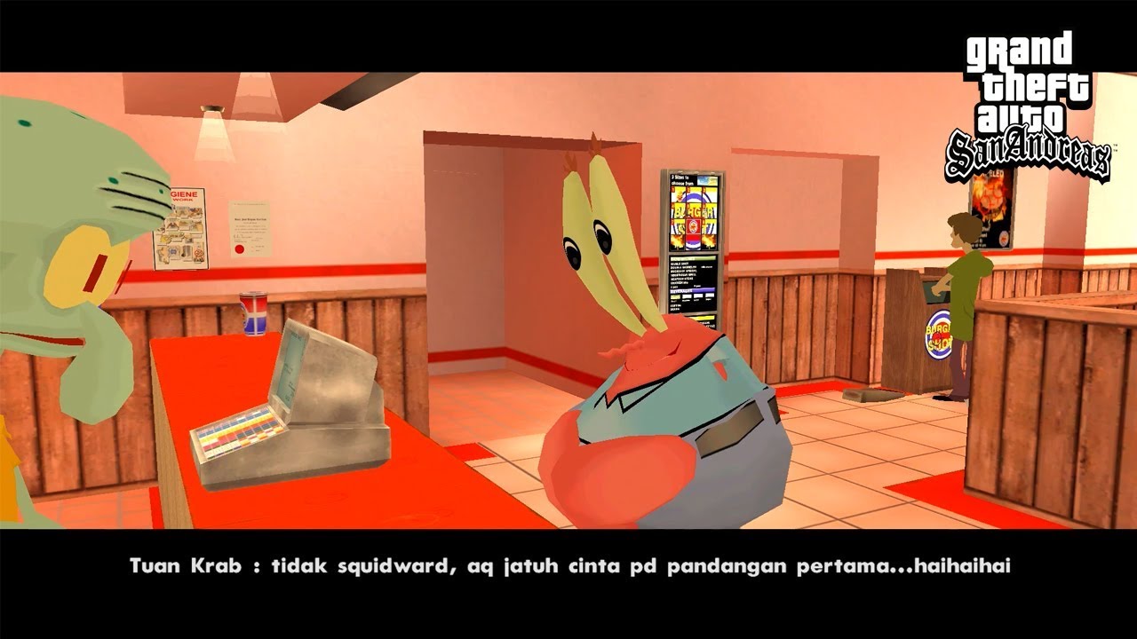 TUAN KRAB JATUH CINTA PADA PANDANGAN PERTAMA - GTA Lucu Spongebob 