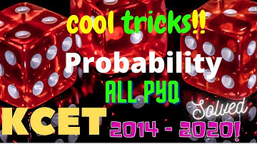 KCET-Probability I + II PUC Part- 01 PYQ Solved From 2014-20|#KCET_Maths_Karnataka||#KCET_Short_Cuts