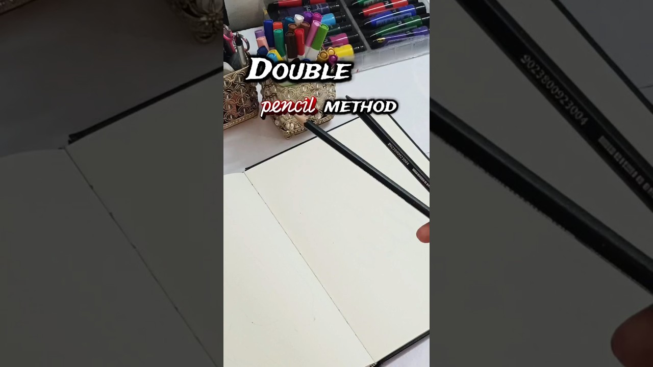 double pencil method Arabic calligraphy for beginners 💫  #art #artshorts #artforbeginners#allah