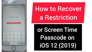 how to fix forgotten screen time passcode on ios 12 *2019*