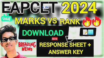 TS EAPCET 2024 Response Sheet,  Key Released || Download Now || Marks Vs Rank || Telugu #eapcet2024