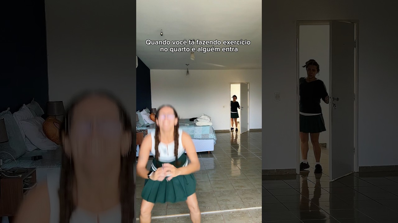 QUANDO VOCÊ TÁ FAZENDO EXERCÍCIO E ALGUÉM ENTRA - @gisellehfreitas #humor #comedy #comedia