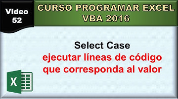 52 curso excel vba 2016: Select Case (ejecutar instrucción dependiendo de un valor)