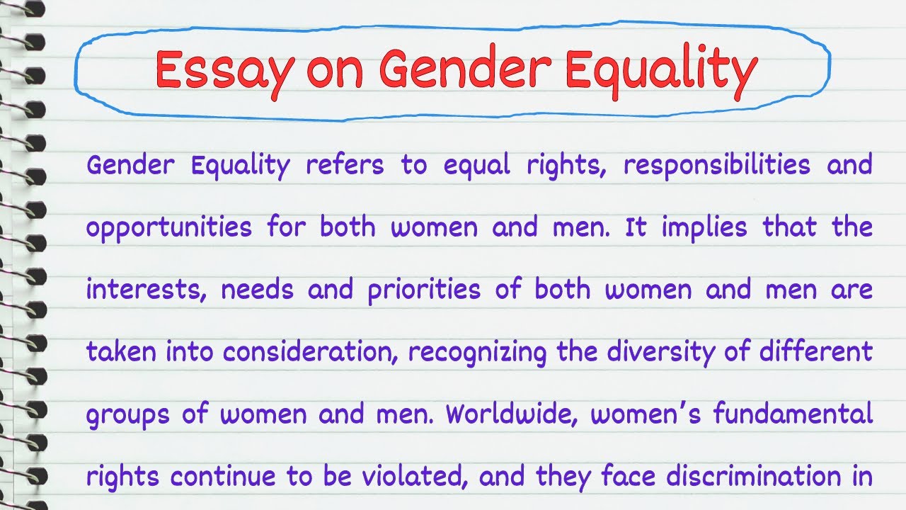 essay on gender equality in 200 words