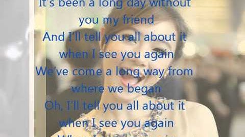 See You Again - Charlie Puth (Demo version) cover by Jannine Weigel Lyrics