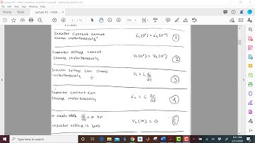 Alexander and Sadiku Chapter 8 – Initial Conditions – Lecture #2