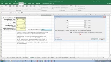 Excel 2016: The Present Value (PV) Function -- Loan