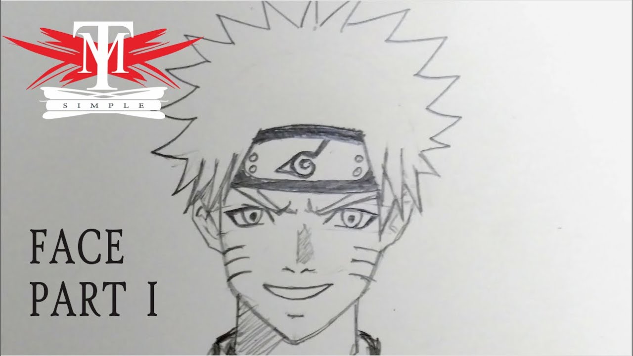 easy drawing naruto face with 2B pencil for Beginners | No reference sketch. Part 1. 