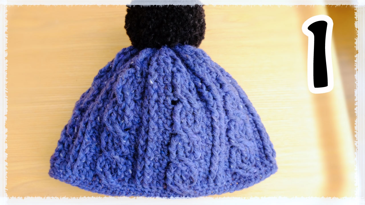 縄編み かぎ針 帽子の編み方 １ Crochet Cable Beanie Hat Tutorial Youtube