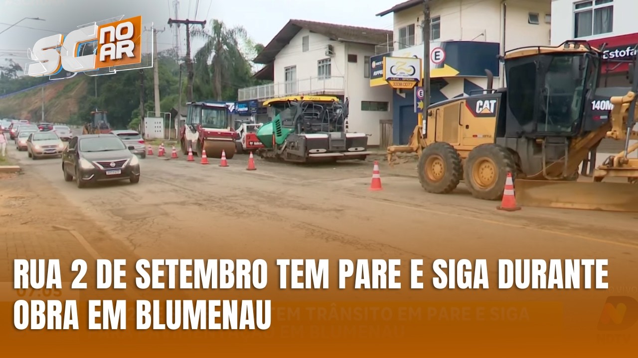 Pavimentação altera trânsito na Rua 2 de Setembro, em Blumenau