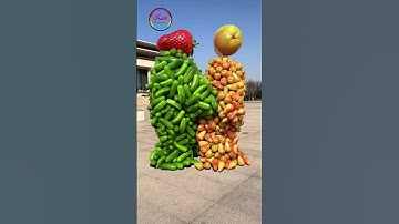 Create humanoid fruit and vegetable characters🍓🥦 stand up and walking bumps... 3D special effects