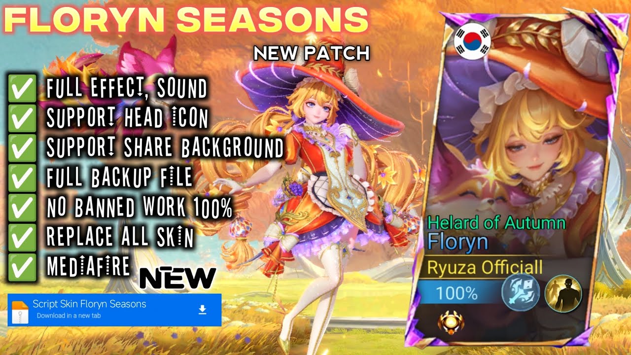SCRIPT SKIN FLORYN SEASONS FULL EFFECT VOICE PATCH TERBARU