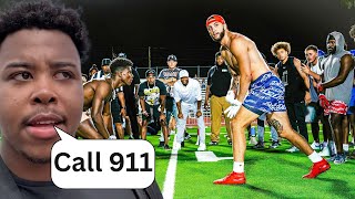 Woo Reacts To 6’8” Pro Receiver Lined Up \& Was UNSTOPPABLE! (AZ 1on1’s For $10K)