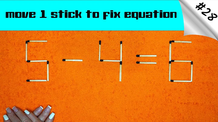 Matchstick puzzle #28 | Match puzzle 5-4=6 with hint and solution.