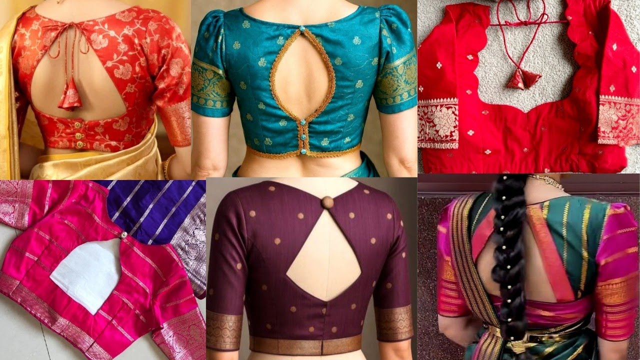 Daily Ware Blouse Back Neck Designs😍Simple Pattu Blouse Neck Patterns