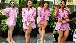 Rashmika Mandanna Looking Very Uncomfortable Without Pants Using Her Hand To Cover Awkwardness