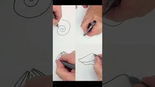 Drawing 4 Sea Shells #shorts #drawing #art