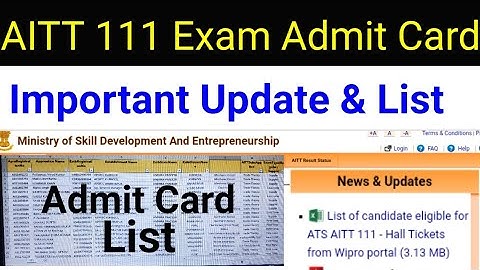 AITT 111 Admit Card 51796 Students || AITT IMPORTANT UPDATE || AITT ADMIT CARD LIST