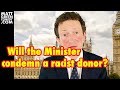 Will the minister condemn a racist donor