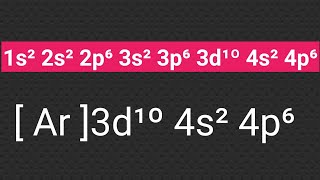 Which element has the electron configuration of 1s2 2s2 2p6 3s2 3p6 3d10 4s2 4p6 Ar 3d10 4s2 4p6