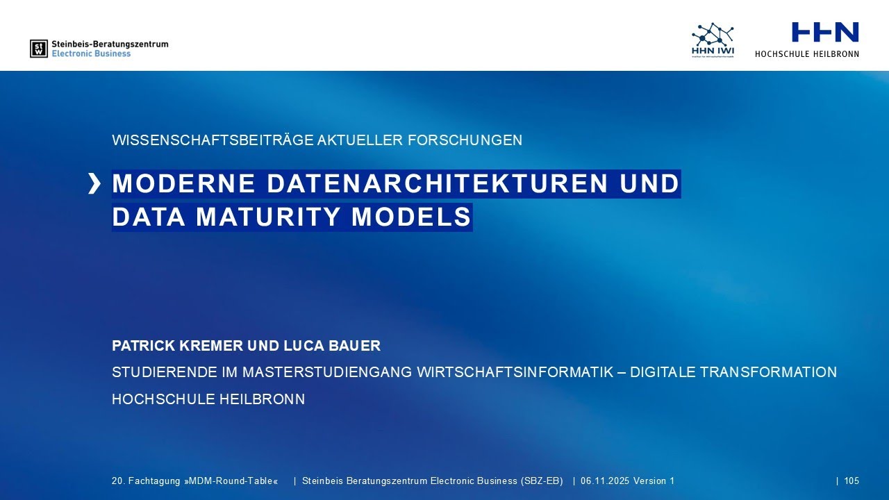 2025-11-06 | Aktuelle Forschungen zu »Moderne Datenarchitekturen und Data Maturity Models«