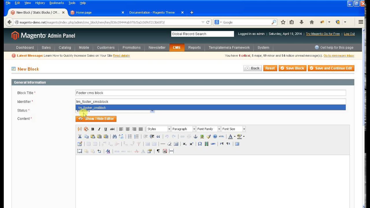 How to create Static Block in Magento - YouTube