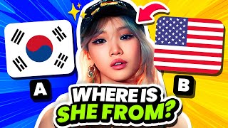 Guess WHERE the KPOP IDOL was BORN 🌏 [MULTIPLE CHOICE QUIZ]  GUESS THE COUNTRY - KPOP QUIZ 2024