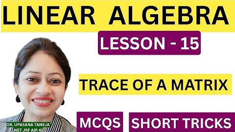 Trace of a matrix | Short tricks | Multiple choice questions