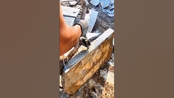 Satisfying Moment – Stone Slab Splitting Perfectly Under the Hammer! #work #skills