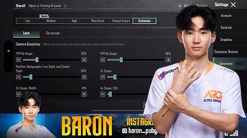 ⚡ APG | Baron Sensitivity Code BGMI/PUBG | Update 4.0 Latest 2025 (4MV Baron No Recoil + Gyroscope)