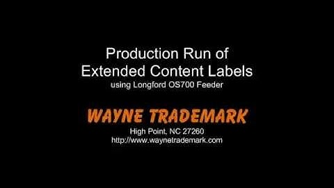 Extended Content Labels in Production Run