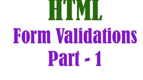 Class 12 computer science | Chapter 2 | HTML form validations Part 1 | Computer Studies | GSEB