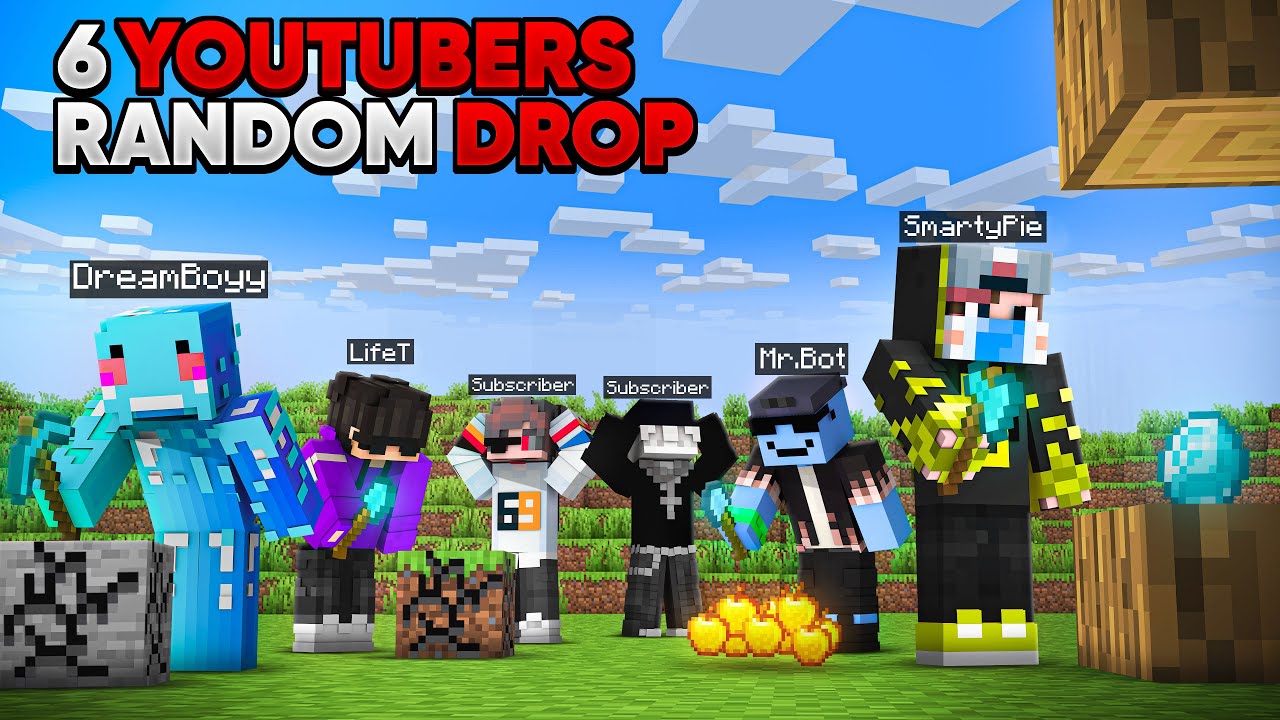 I Put 6 Youtubers in a Random Drop World in Minecraft