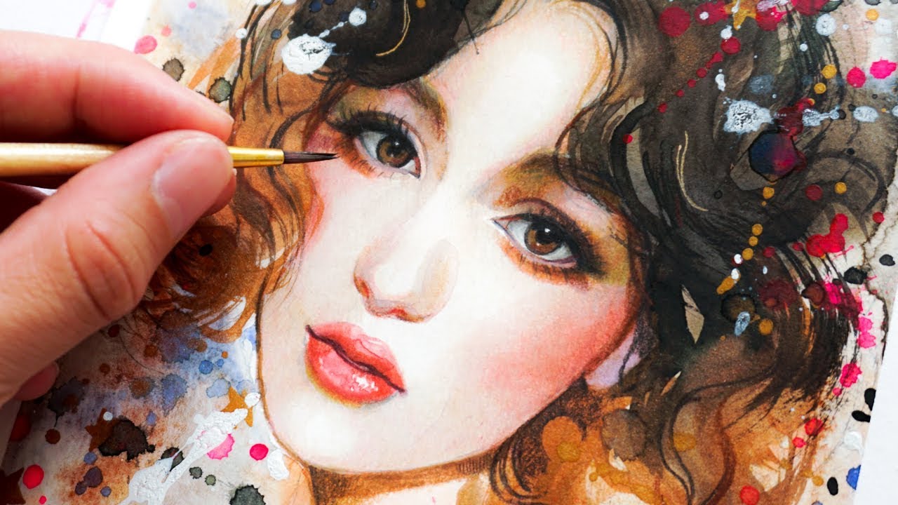 How To Paint A Portrait With Watercolors & Color Pencils In Only 5 Steps! - Youtube