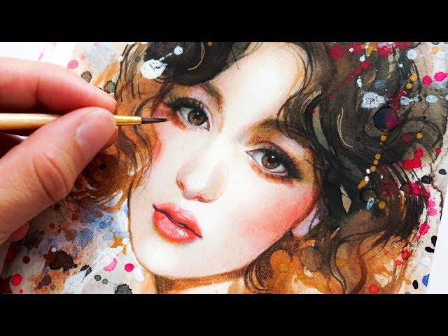 HOW TO PAINT A PORTRAIT WITH WATERCOLORS & COLOR PENCILS IN ONLY 5 STEPS!