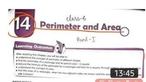 Class 6 Math Chapter 14erimeter and Area Part 1 | mkdagrim academy