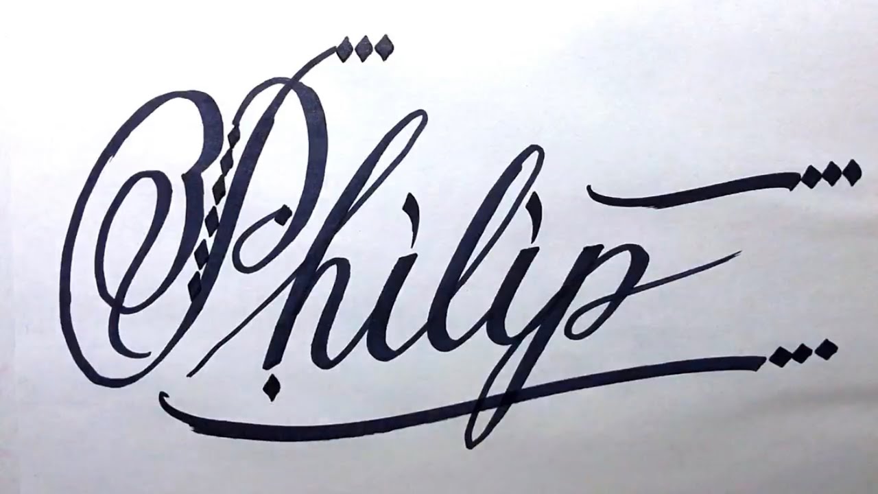 Philip Name Signature Calligraphy Status | How to Cursive write with ...