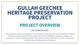 Gullah Geechee Heritage Preservation Project Informational Session - August 21, 2023