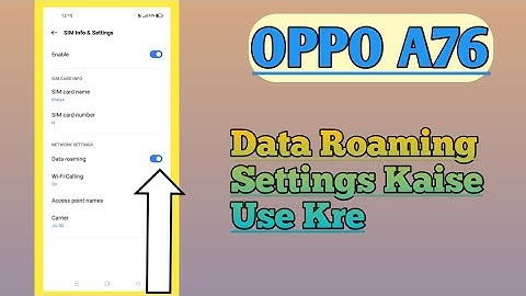 OPPO A76 || Data Roaming Settings Kaise Enable Kre